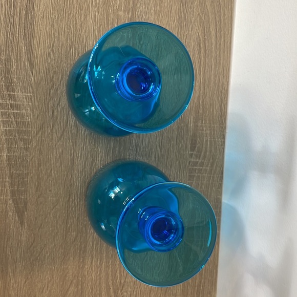 Blue glass wine cup vintage - Picture 3 of 3